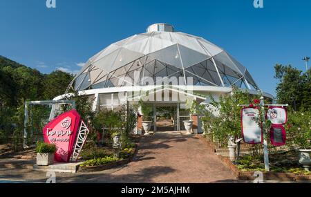 Chiang Mai, Thailand. 9 November 2022. Royal Flora Ratchaphruek Park. Rose paradise greenhouse garden Stock Photo