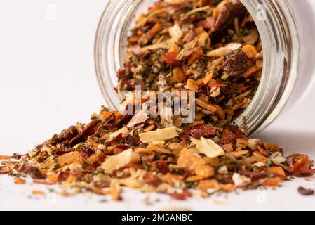 Soffritto Seasoning Spilled from a Jar Stock Photo