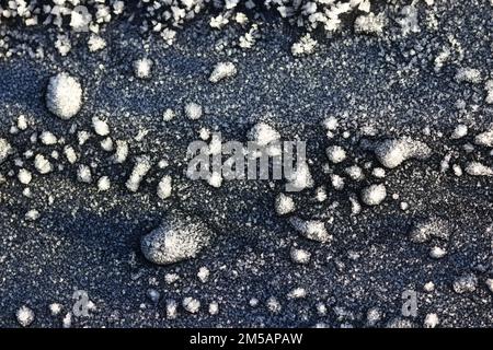 Ice patterns on car bonnet Stock Photo
