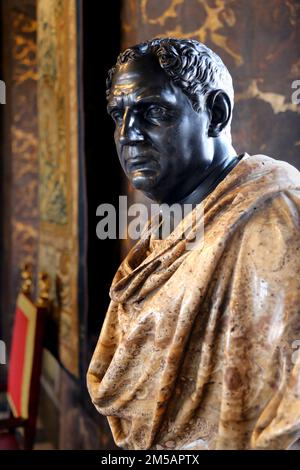 Cracow. Krakow. Poland. Aulus Vitellius Germanicus, Roman Emperor. Sculpture portrait Stock Photo