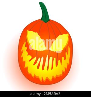 Halloween pumpkin; vector illustration; white background Stock Vector