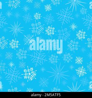 Snowflakes simple design seamless pattern; vector illustration; Stock Vector
