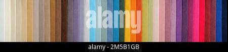Close-up colorful fabric samples texture background Stock Photo
