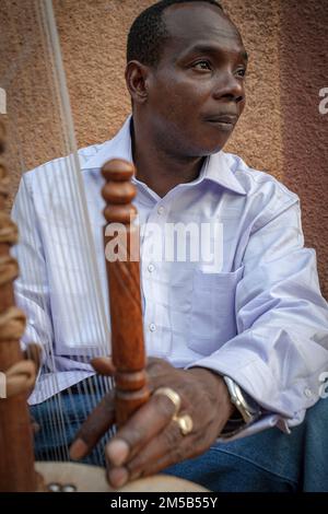 Toumani Diabaté Kora player from Mali Stock Photo