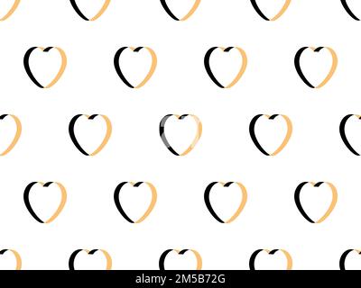 Ribbon heart seamless pattern. Ribbon hearts in isometric style on a white background. Happy Valentine's Day. Festive design for print, posters and wr Stock Vector