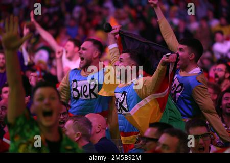 Alexandra Palace, London, UK. 27th Dec, 2022. 2022/23 PDC Cazoo World Darts Championships Day 10 Evening Session; Darts fans in fancy dress Credit: Action Plus Sports/Alamy Live News Stock Photo