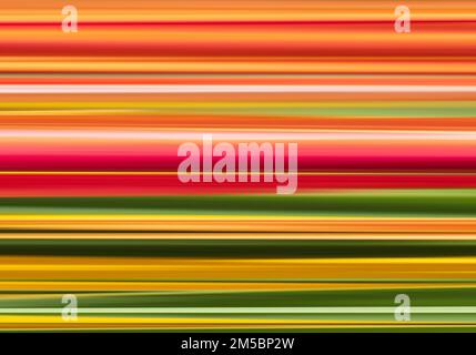 Orange-Green horizontal stripes gradient design art for backgrounds. Blurred Motion. Vector Illustration. Stock Vector