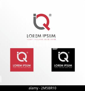 Simple and unique Letter or word Q or IQ conneceted font image graphic icon logo design abstract concept vector stock related to initial or monogram Stock Vector