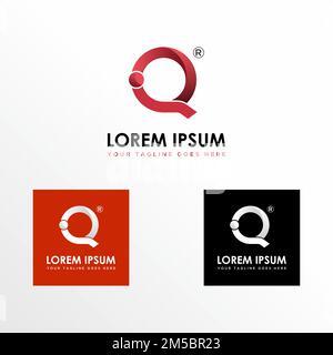 Simple and unique Letter or word Q or IQ conneceted font image graphic icon logo design abstract concept vector stock related to initial or monogram Stock Vector