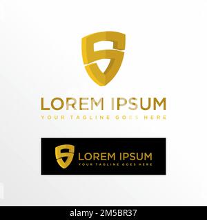 simple and unique letter or word S 3D font in shield or guard graphic icon logo design abstract concept vector stock. associated initial or monogram Stock Vector