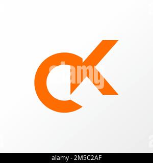 unique and professional letter CK or KC font in connected image graphic icon logo design abstract concept vector stock related to initial or monogram Stock Vector