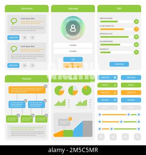 Flat Mobile UI Design. Vector eps 10. Stock Vector