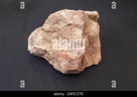 Mineral rock isolated on black background, soft focus close up Stock Photo