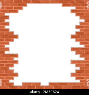 Broken brick wall, vector eps10 illustration Stock Vector Image & Art ...