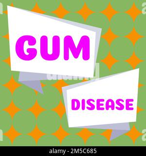 Conceptual caption Gum Disease. Internet Concept Inflammation of the soft tissue Gingivitis Periodontitis Stock Photo