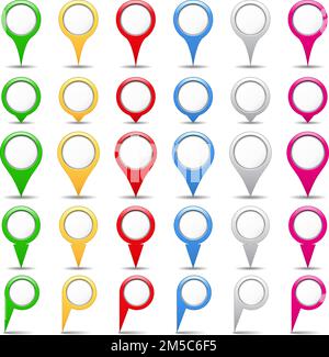 Set of map pins, vector eps10 illustration Stock Vector