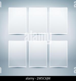 Empty vector glass boxes Stock Vector