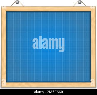 Board with blueprint, vector eps10 illustration Stock Vector