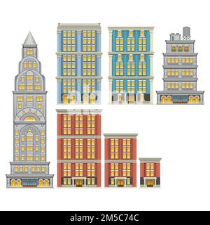 Buildings Vector File Detailed illustration of buildings. Vector eps 10 Stock Vector Image ...