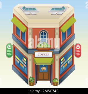 Vector illustration of coffee shop. Eps 10. Stock Vector