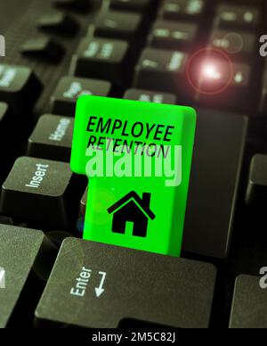 Text sign showing Employee Retention. Conceptual photo internal recruitment method employed by organizations Stock Photo