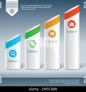Infographic banners and numbers design template. Eps 10 Stock Vector