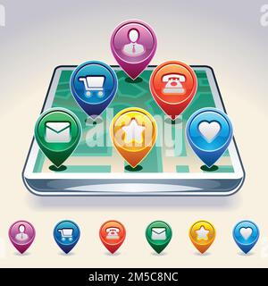 GPS Map Location Markers. Vector illustration Stock Vector Image & Art ...