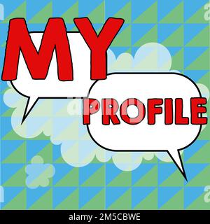 Text sign showing My Profile. Word Written on record of your personal information that defines who you are Stock Photo