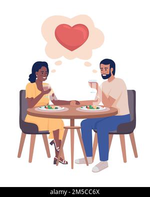 Couple in hotel restaurant semi flat color vector characters Stock Vector