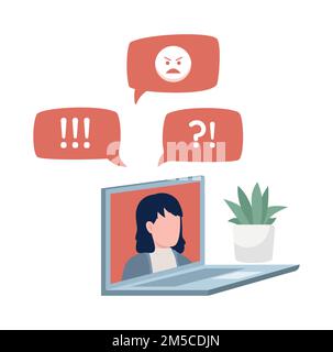 Negative feedback semi flat color vector object Stock Vector