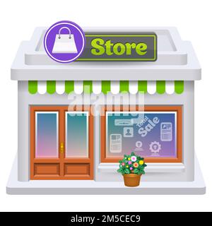Vector detailed store icon. Illustration eps 10. Stock Vector