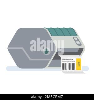 Bar code printer Label printer Vector icon illustration Stock Vector