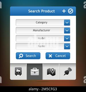 Search product. Application for web or mobile devices Stock Vector