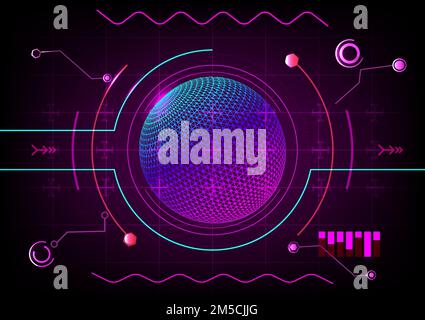 Global world planet futuristic technology internet network communication glowing abstract background pattern wallpaper vector illustration Stock Vector