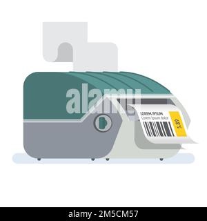 Bar code printer Label printer Vector icon illustration Stock Vector
