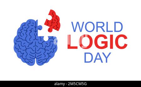 World Logic Day. January 14, silhouette of the brain representing logic vector Stock Vector