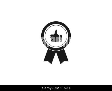 Award appreciation. Thumb up icon. Vector illustration. Stock Vector