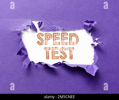 Writing displaying text Speed Test, Conceptual photo psychological test ...