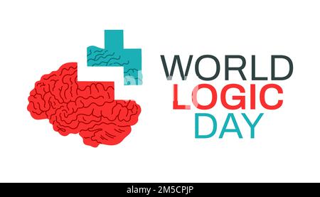 World Logic Day. January 14, silhouette of the brain representing logic vector Stock Vector