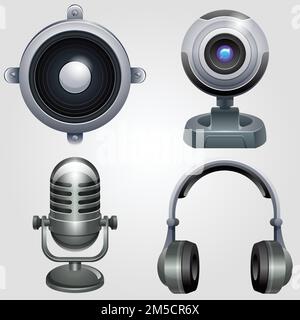 Hi-tech equipment icon set. Technology device electronics. Eps 10. Stock Vector