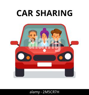 Car sharing concept Vector illustration Stock Vector