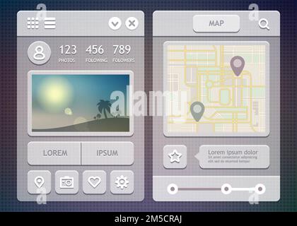 Flat vector UI elements kit. Eps 10 Stock Vector
