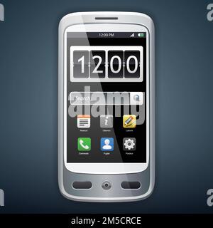 Mobile phone with icons, smartphone original design, vector. Eps 10. Stock Vector