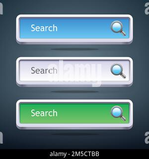 Set of color search bars. Vector illustration Stock Vector