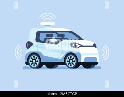 Autonomous self-driving car. Vector illustration Stock Vector