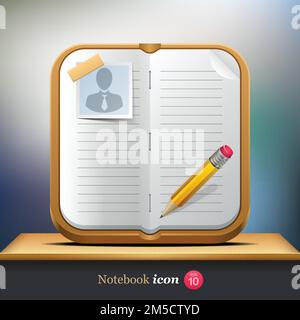 Notebook icon. Personal organizer. Vector illustration. Stock Vector