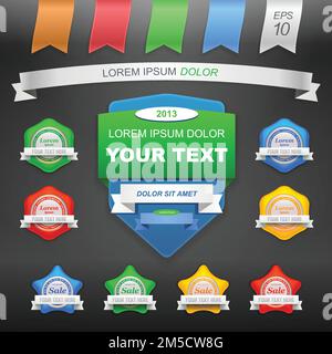 Vector illustration of Labels and stickers set Stock Vector