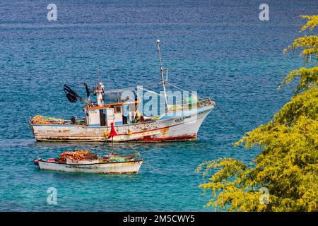 Cape Verde, Santiago island: colourful houses and fishing barges on the  sand of Tarrafal Beach *** Local Caption *** Stock Photo - Alamy