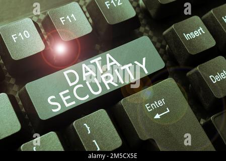 Handwriting text Data Security. Business approach Confidentiality Disk Encryption Backups Password Shielding Stock Photo