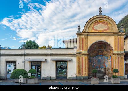 TIRANO,ITALY - OCTOBER 28,2022: Town view of Tirano, Tirano is a town in Valtellina, located in the province of Sondrio Stock Photo